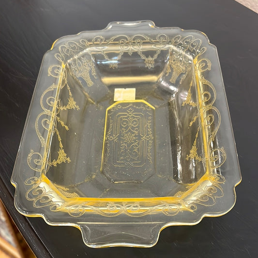Amber Depression Glass Dish