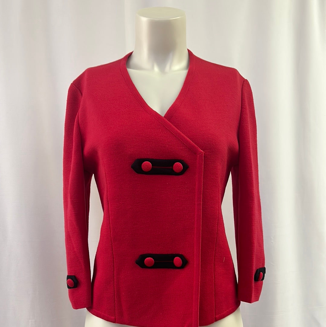 Cerise Colored Button-Up Blazer