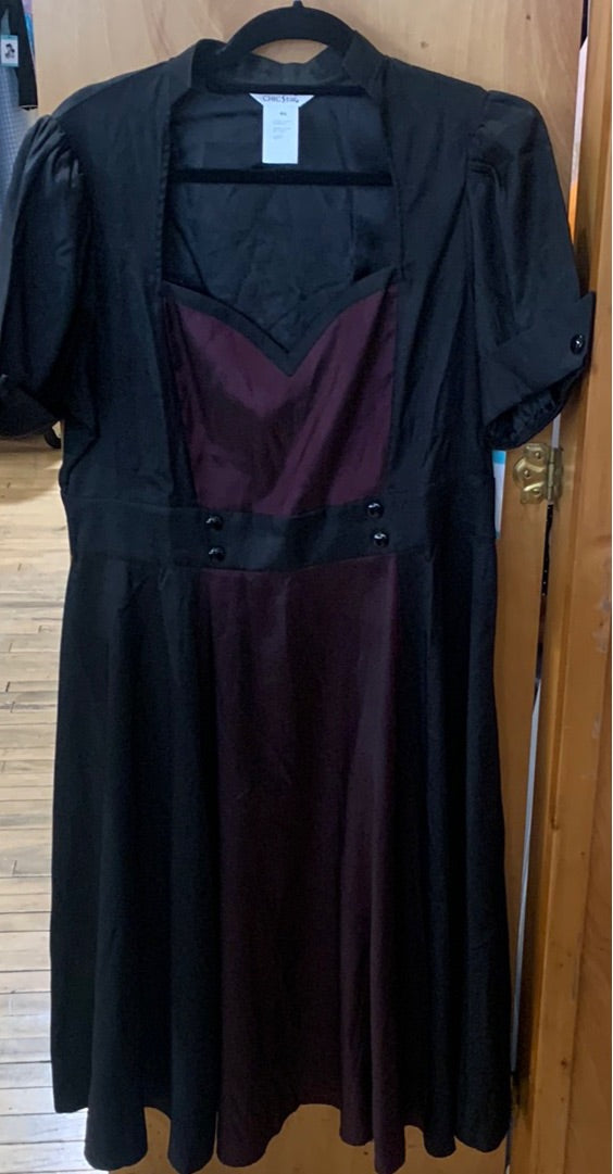 Black and Maroon Dress