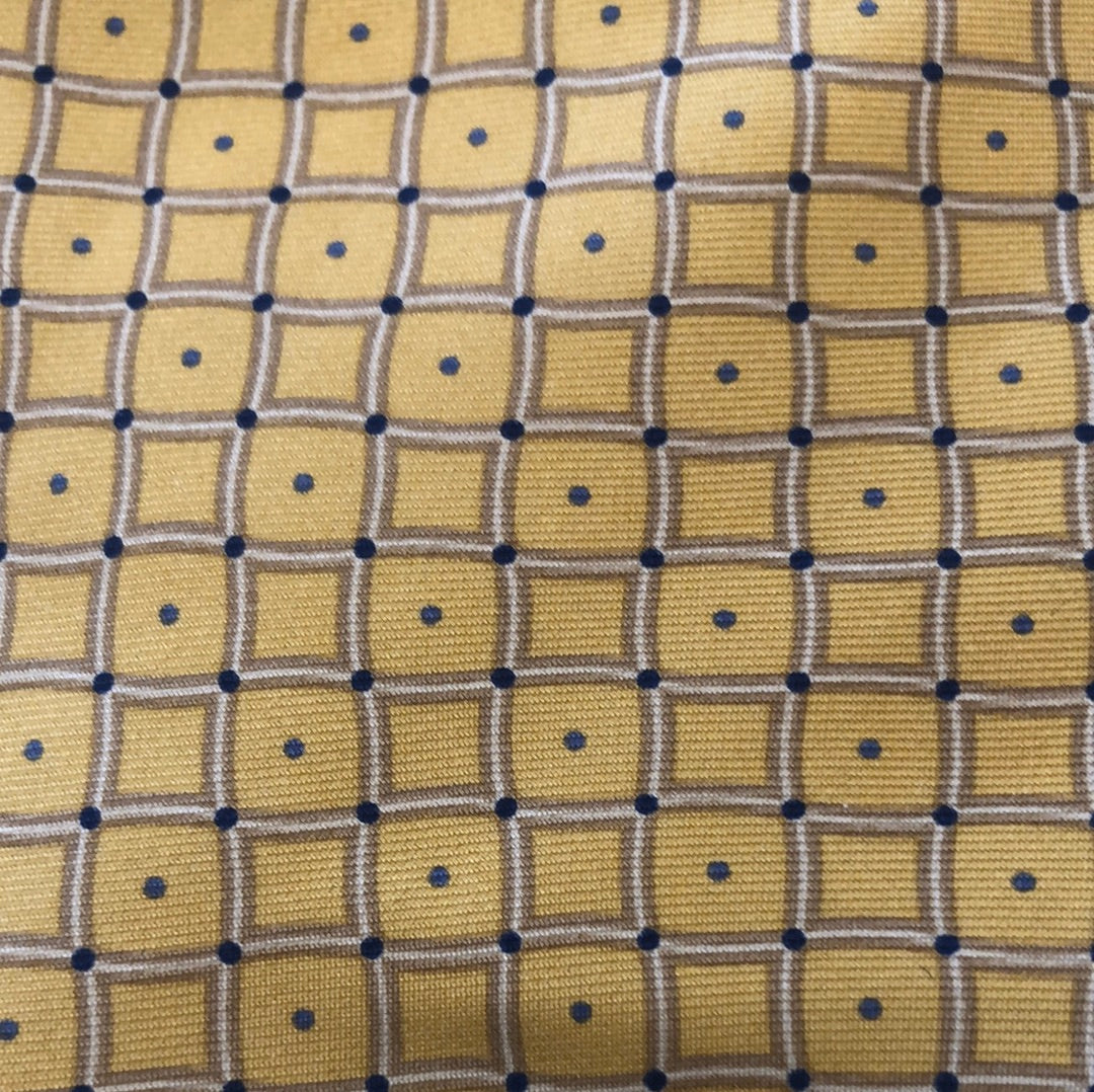 Yellow tie with grid pattern
