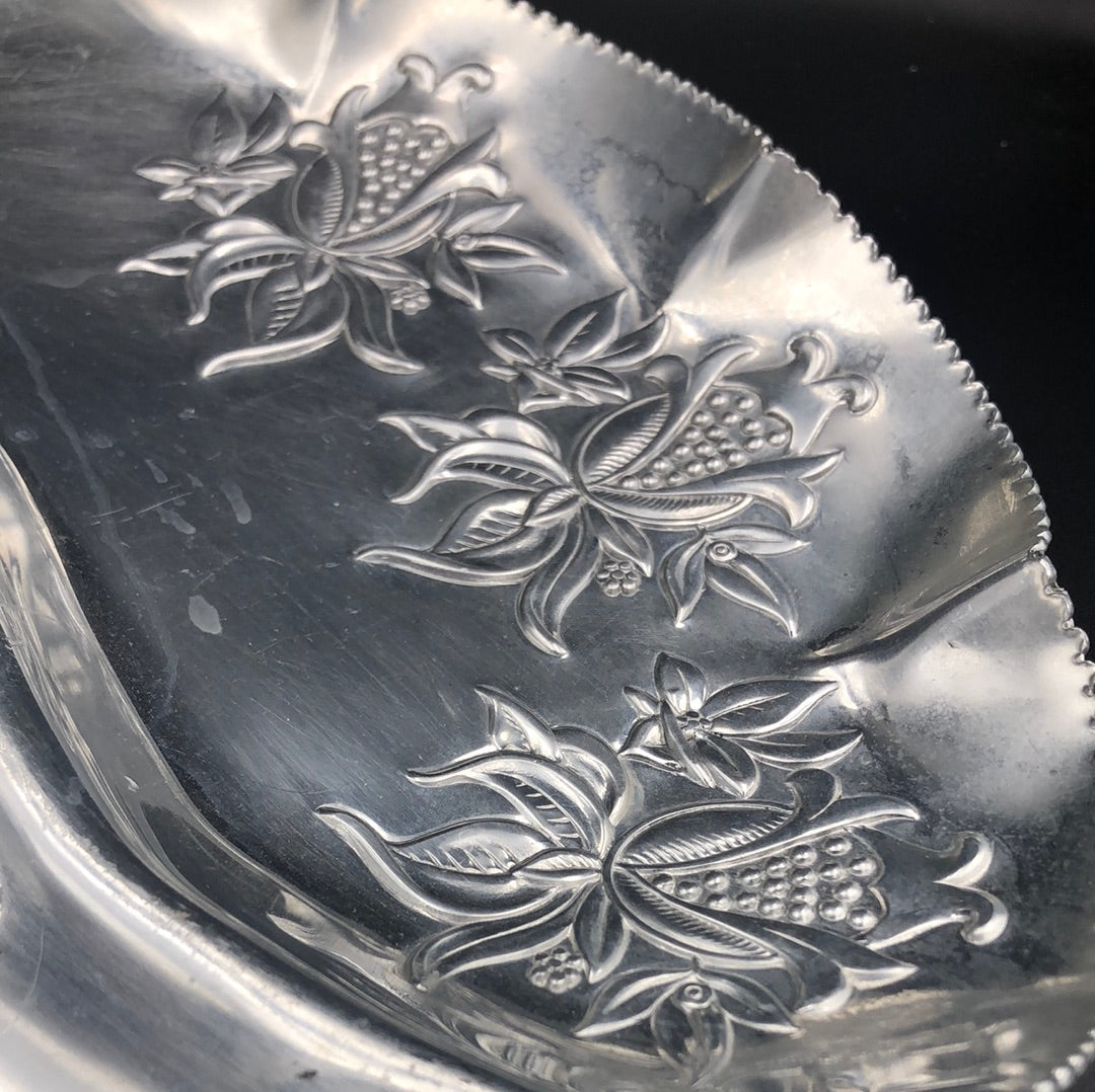 Farber Stamped Aluminum Divided Round Serving Tray