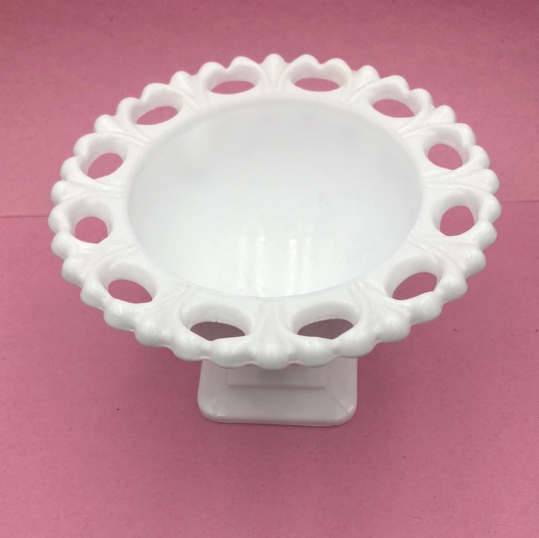 White Milk Glass Pedestal Bowl