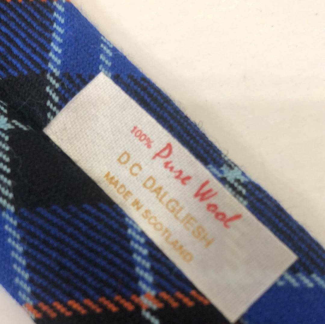 Bright blue plaid tie