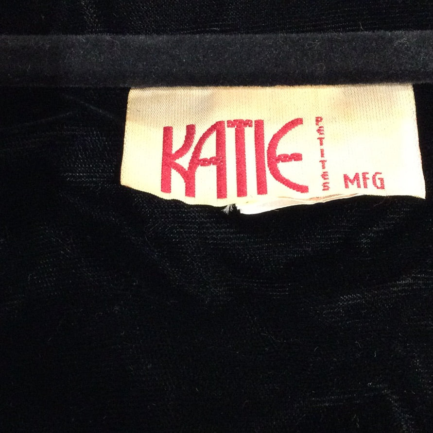 80’s Black Velvet Dress with Belt