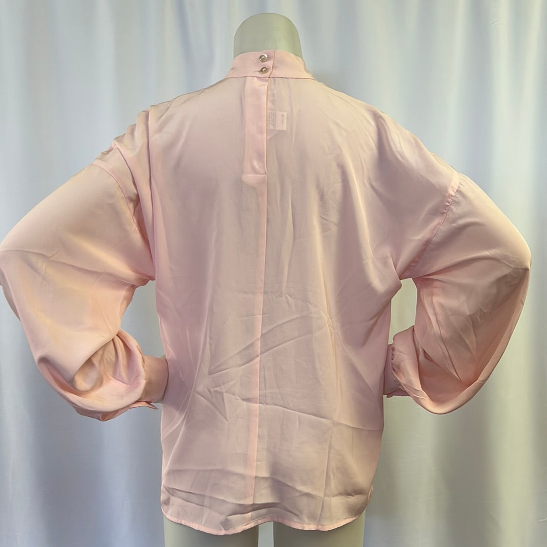 80s Light Pink Sheer Blouse