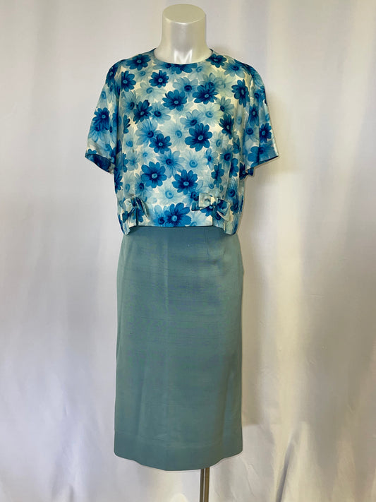 Light Blue Floral Two Piece