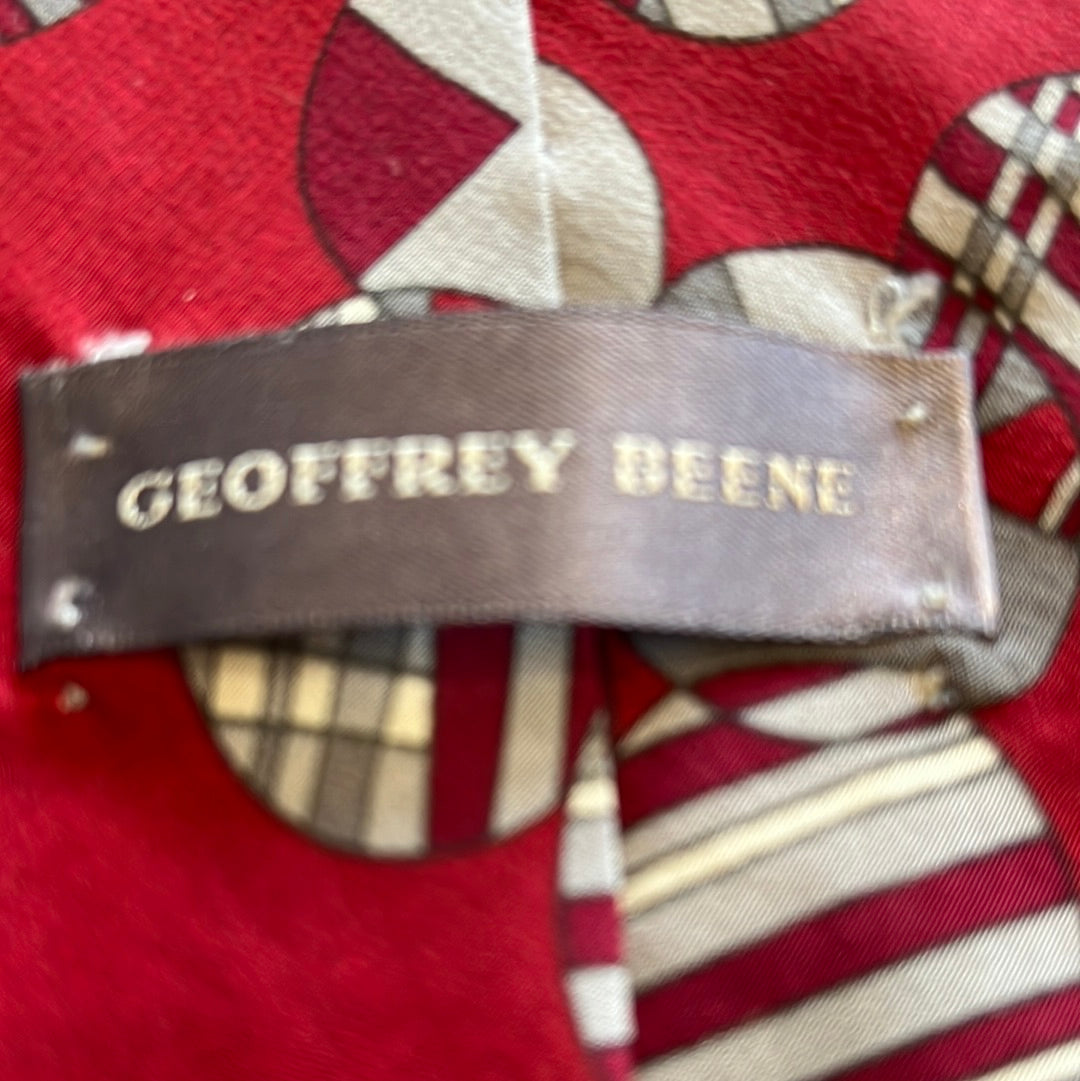 Red and Grey tie with Round graphics