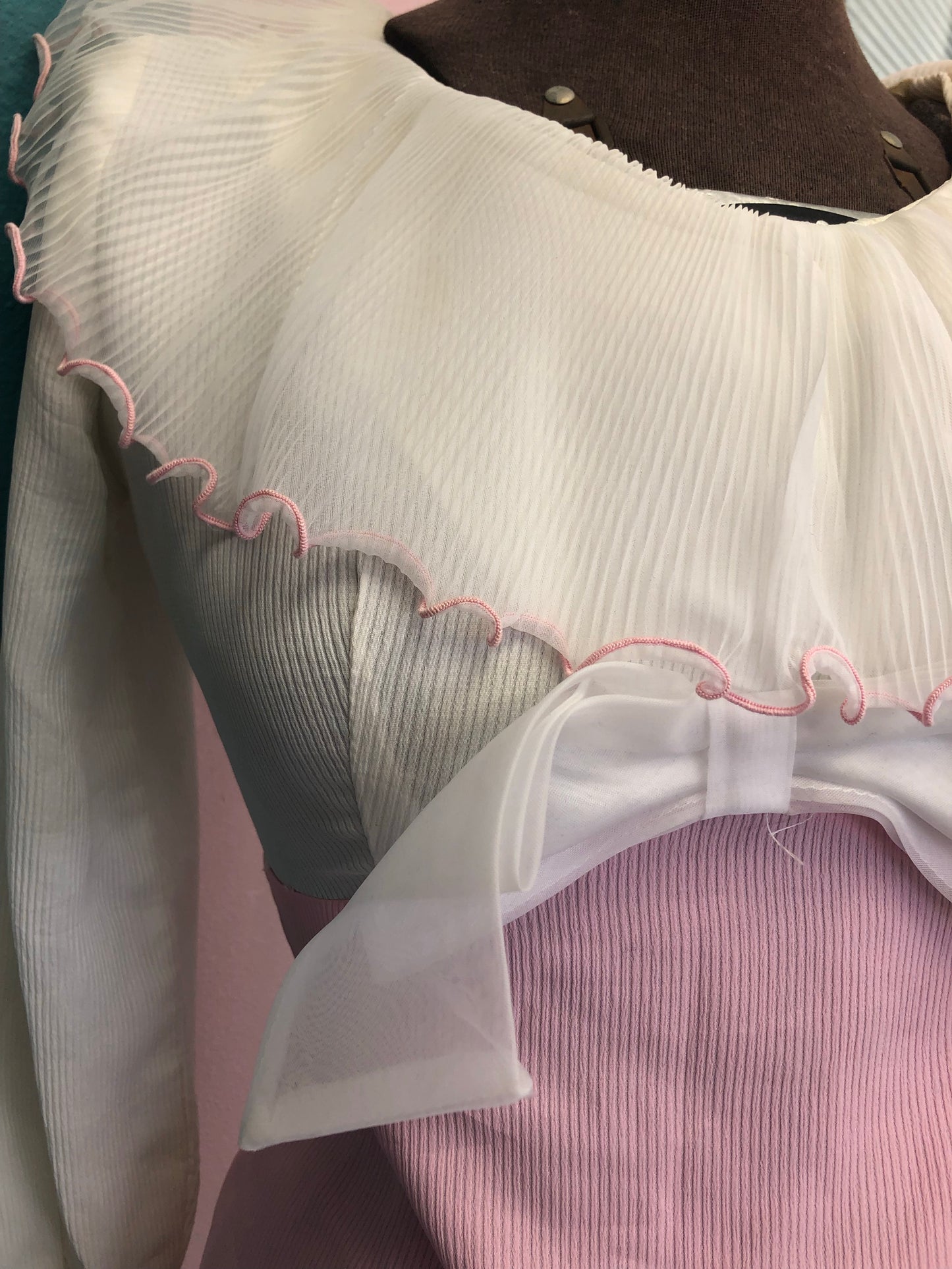 60s Pink Ruffle Mini Dress