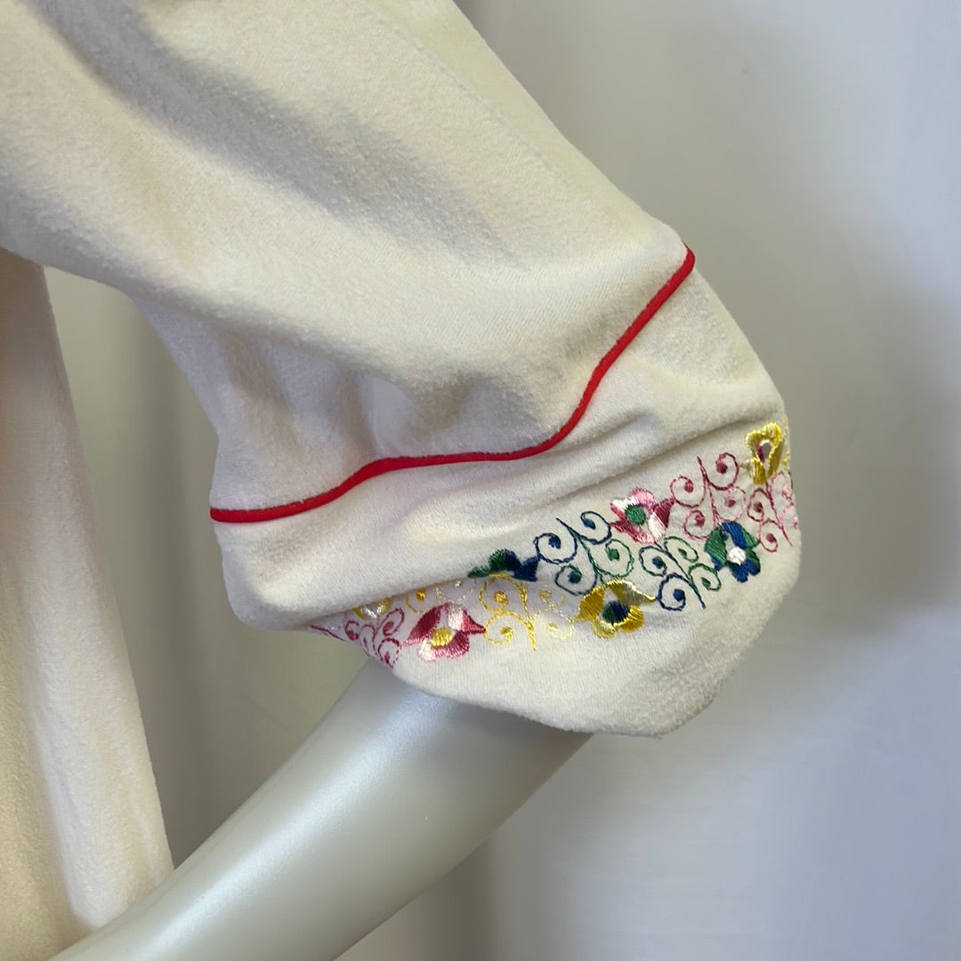 70s Embroidered Mid Sleeve Blouse