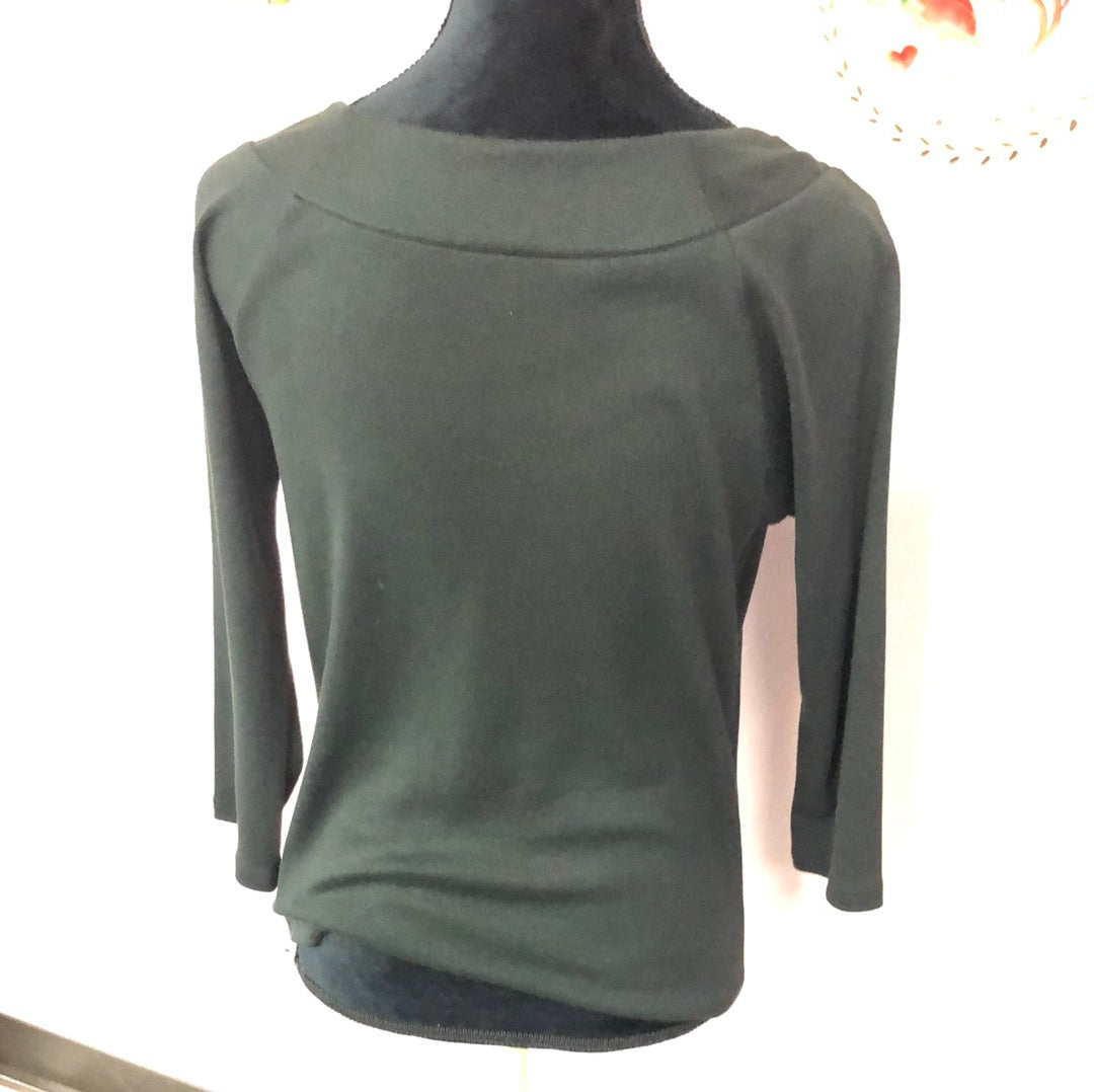 Black 3/4 length Sleeve Top with Rhinestone detail