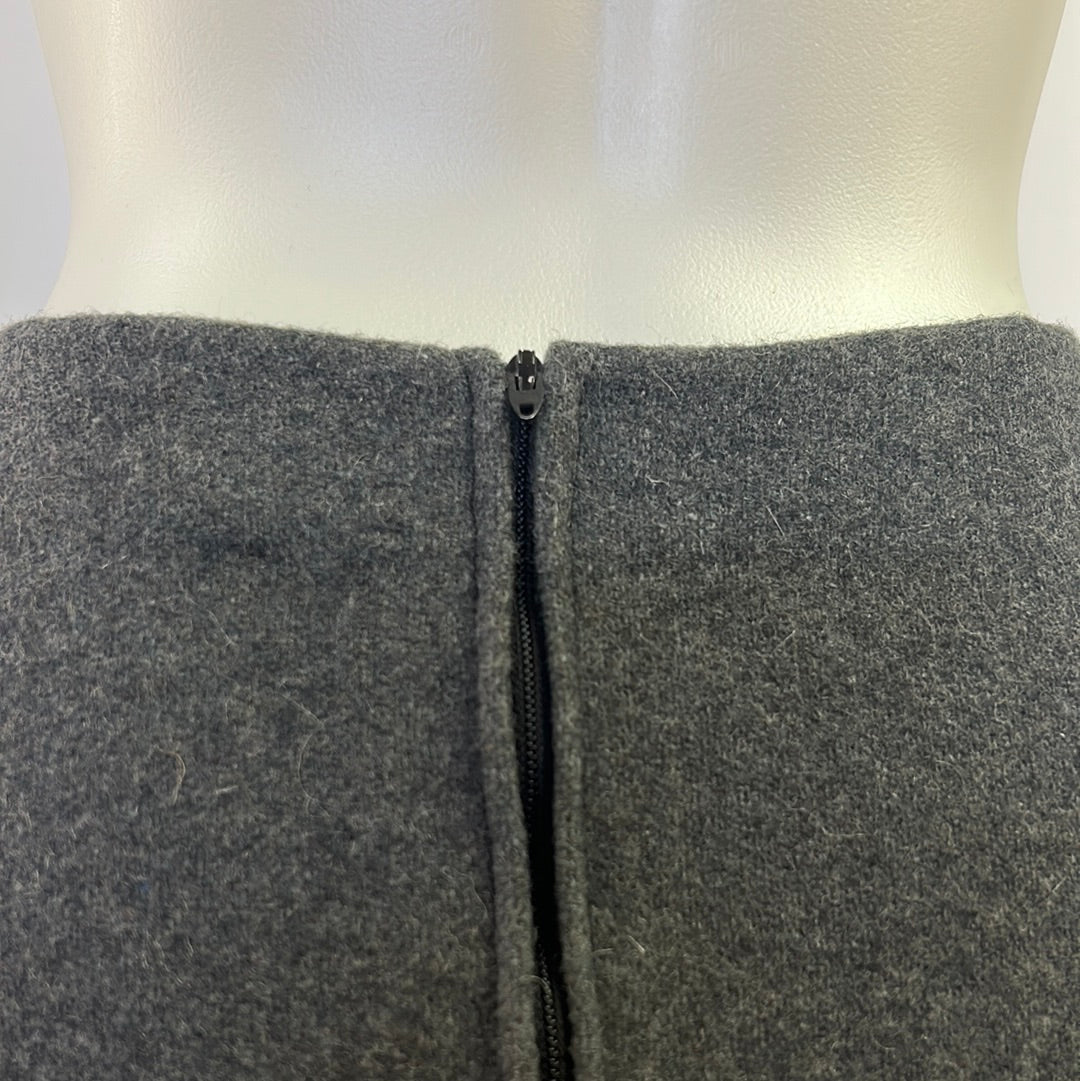 Grey Wool Mini Skirt