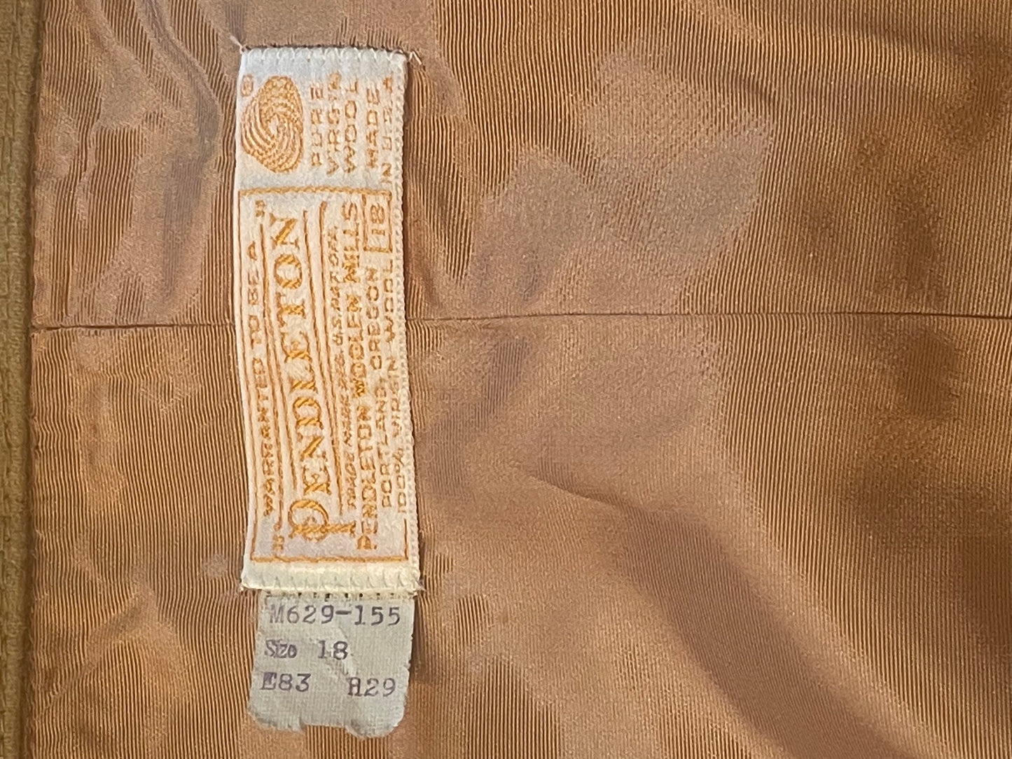 70s Tan Pendleton Wool Skirt