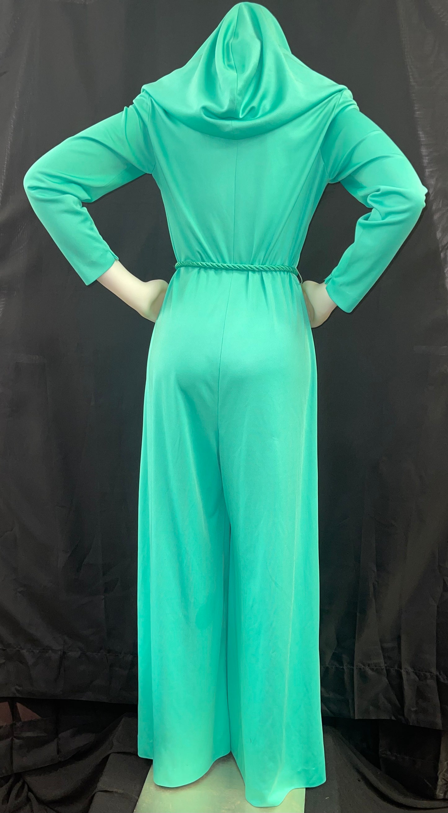 Glorious 70s Green Jumpsuit with Hood