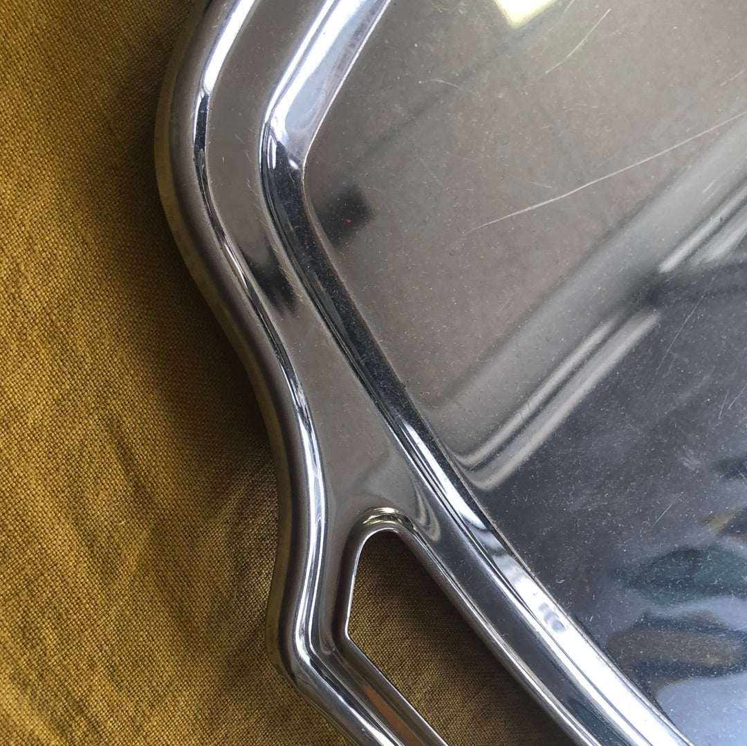 Silver chrome plated rectangle serving tray