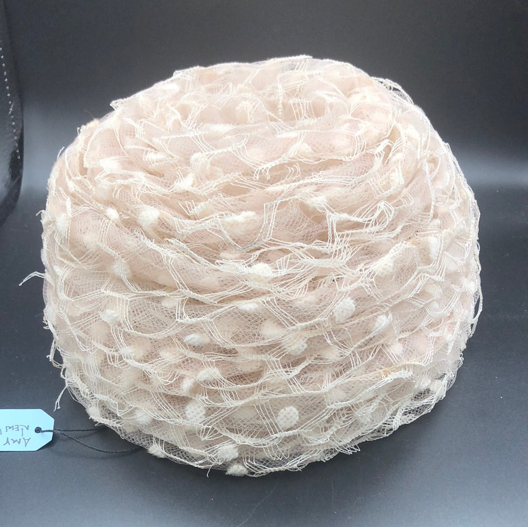 Beige Amy New York textured tulle hat