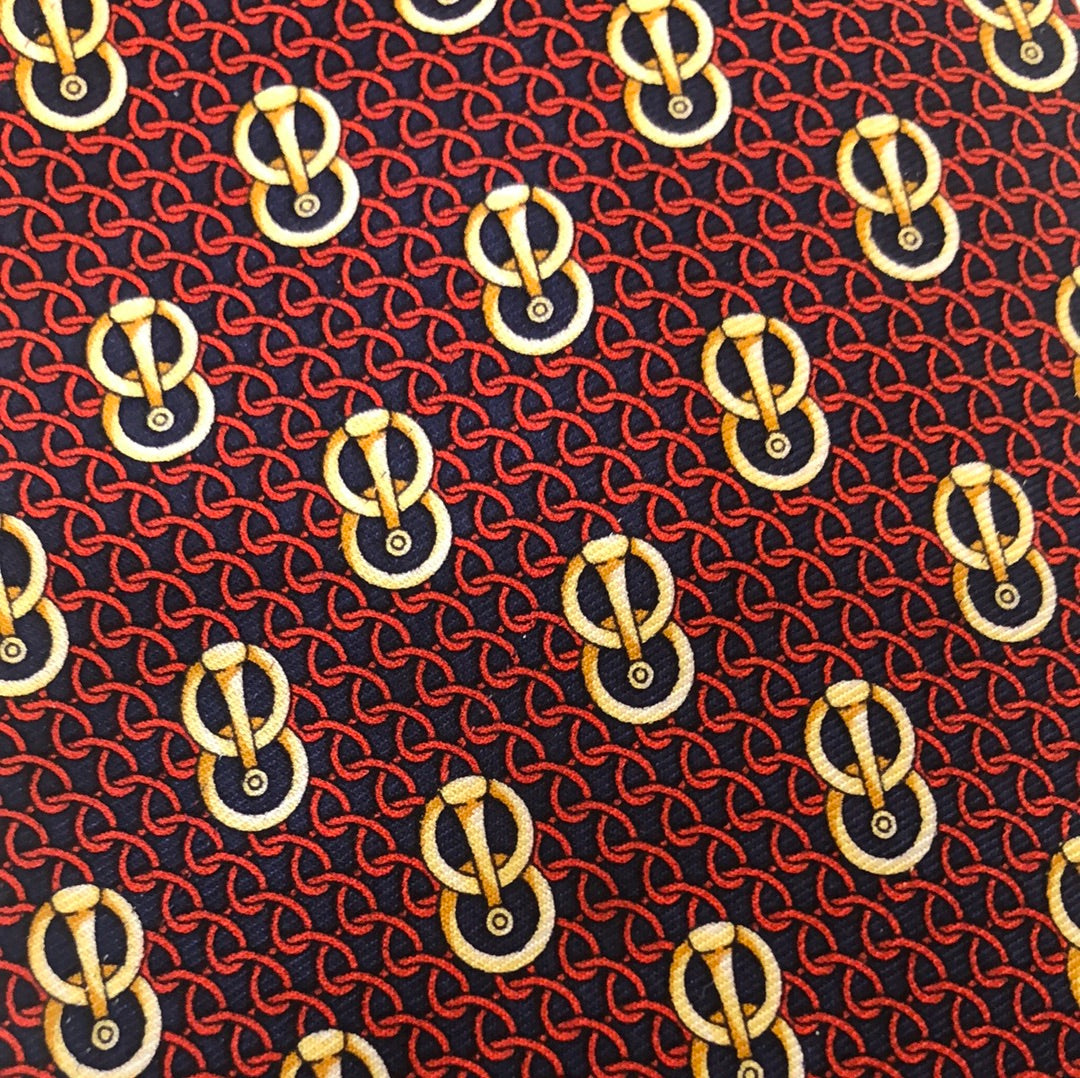 Red gold and navy tie
