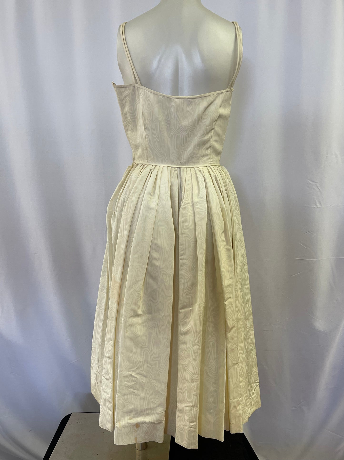 50s Ivory taffeta party dress