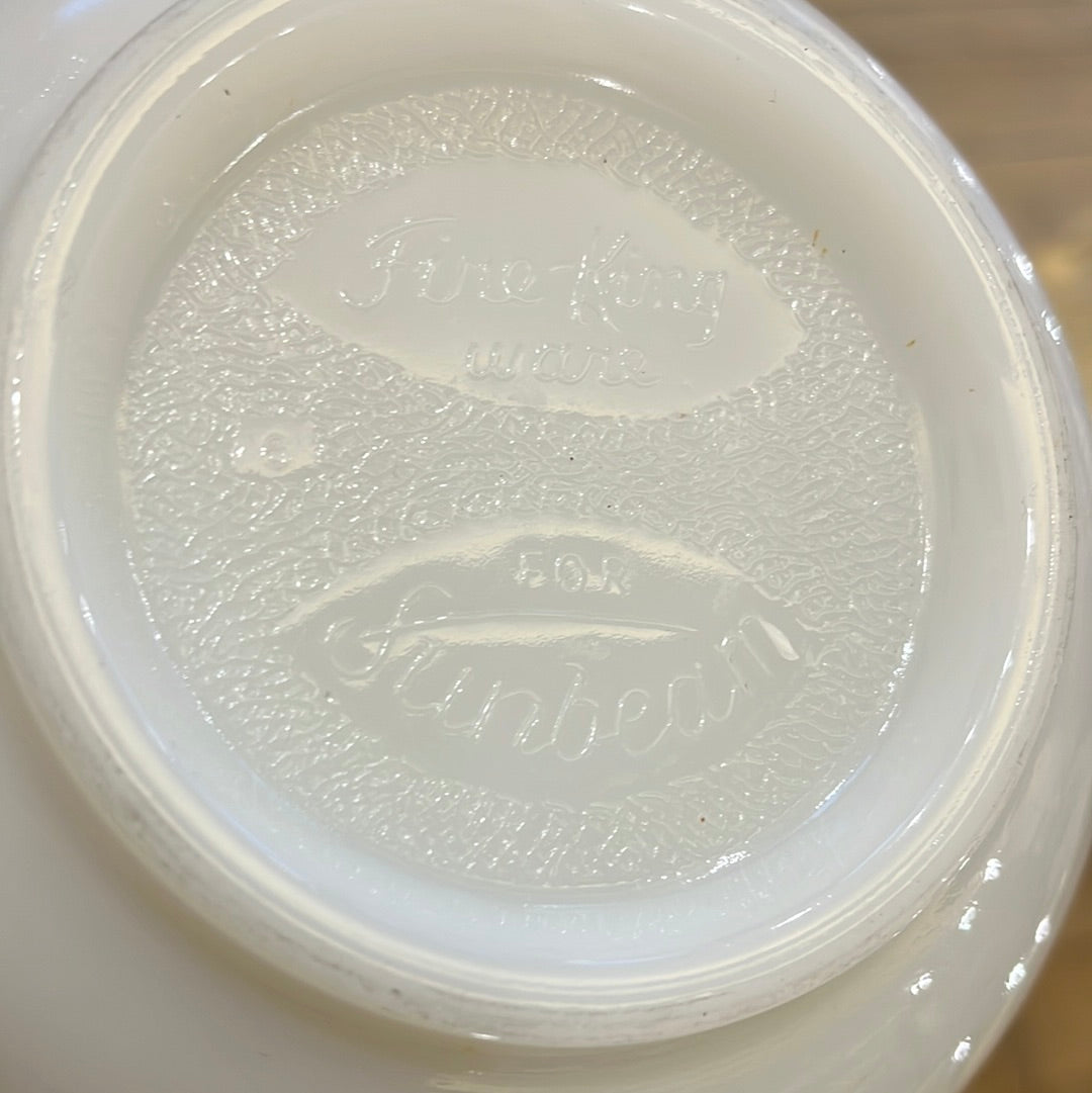 White Fire King Sunbeam mixing bowl