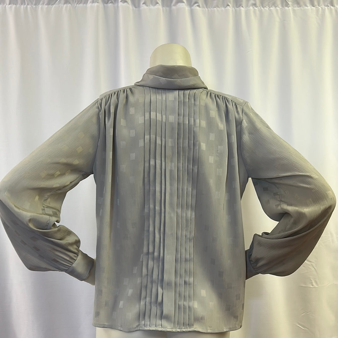 80s Grey Geometric Blouse