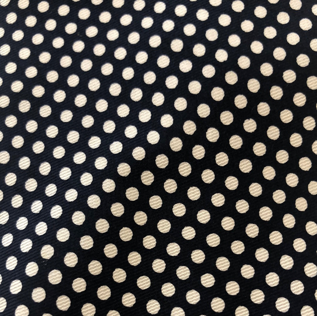 Navy Blue tie with White Polka dots