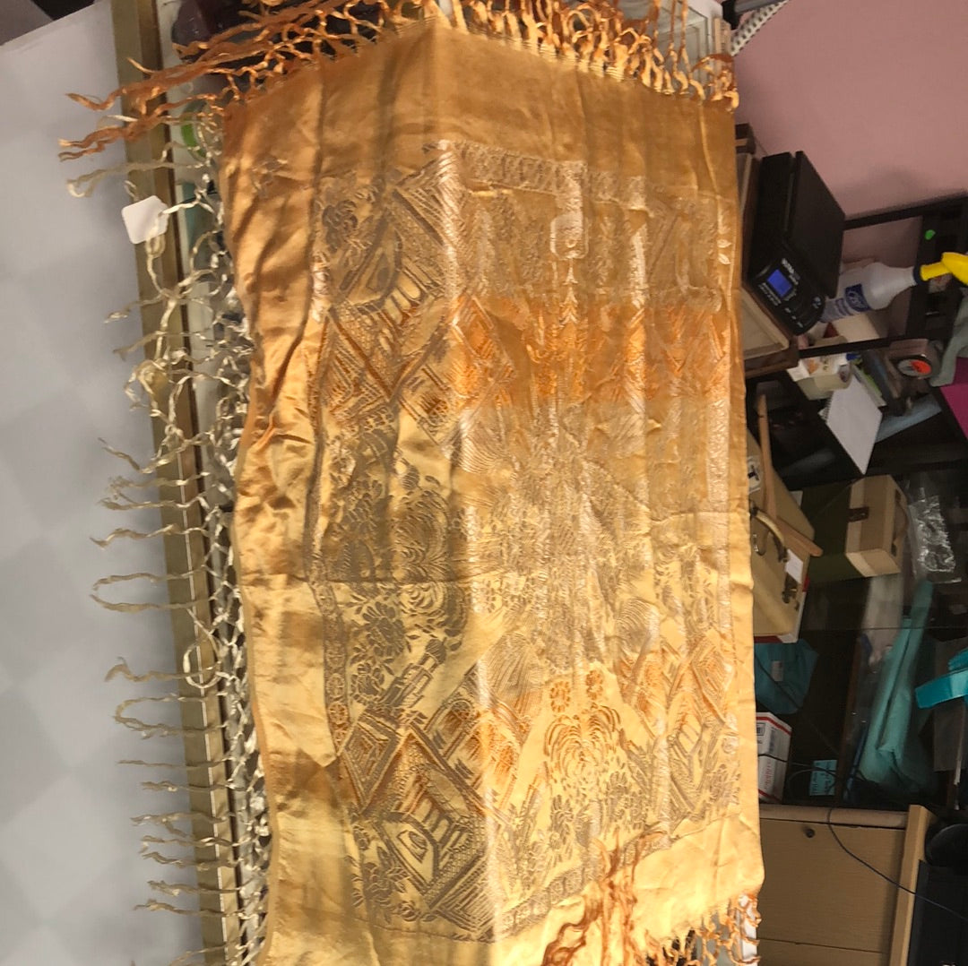 Gold and Orange silky shawl