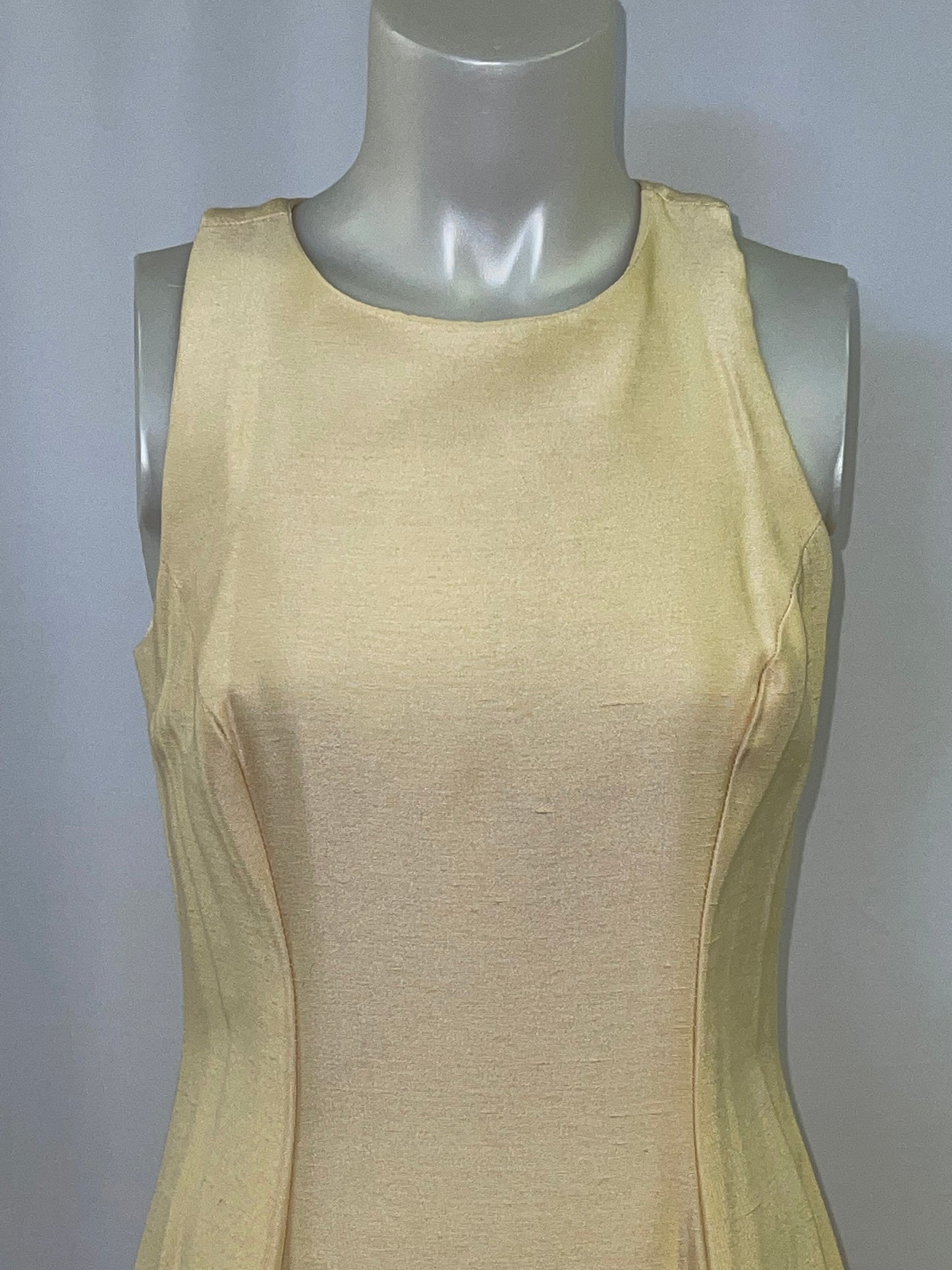 Butter Yellow Raw Silk Full Length Gown