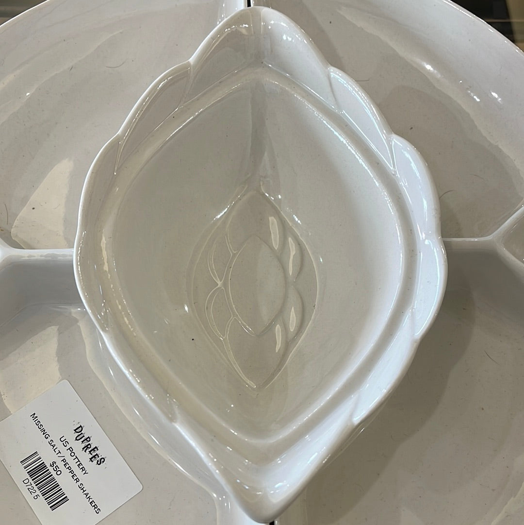 US Pottery serving platter with covers center dish