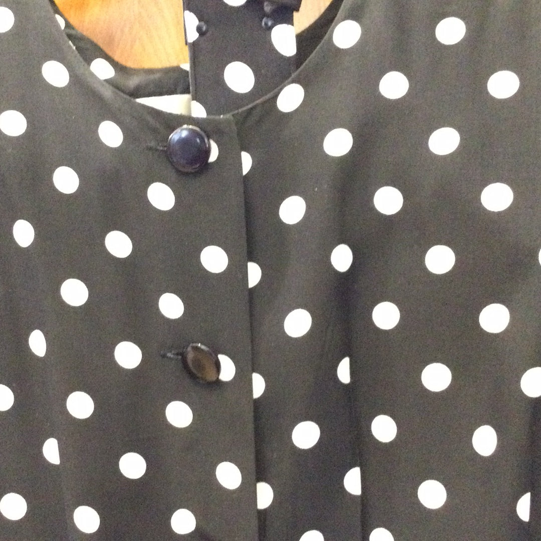 80s Black and White Polka Dot Dress