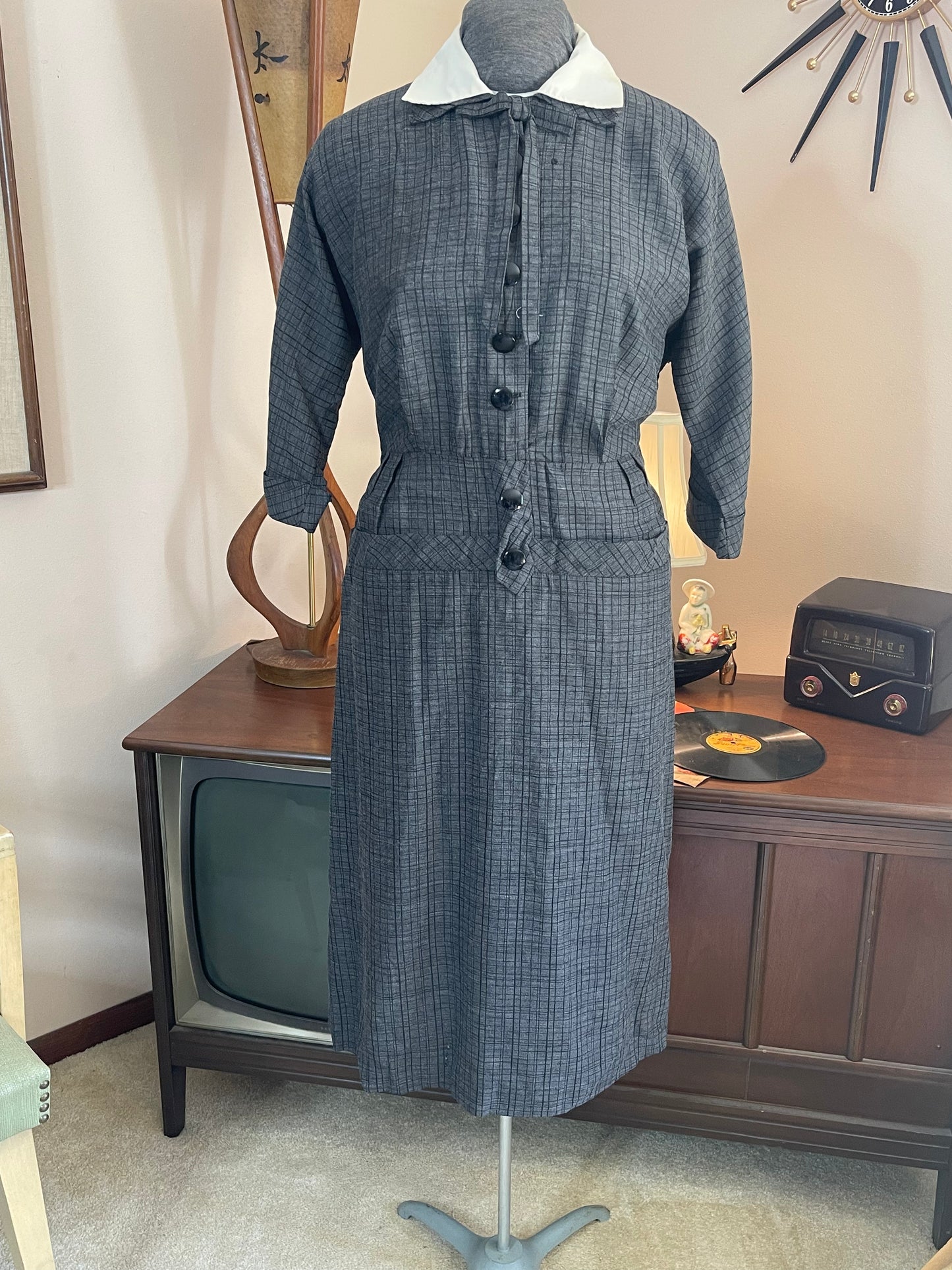 Black & Gray Secretary Dress