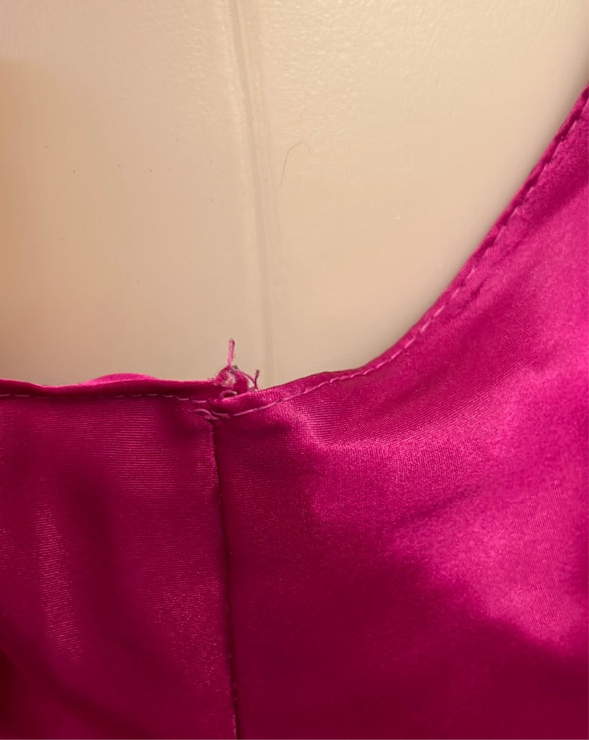 Satin Magenta Slip