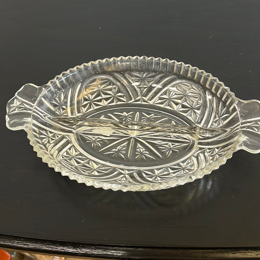 Cut glass relish dish