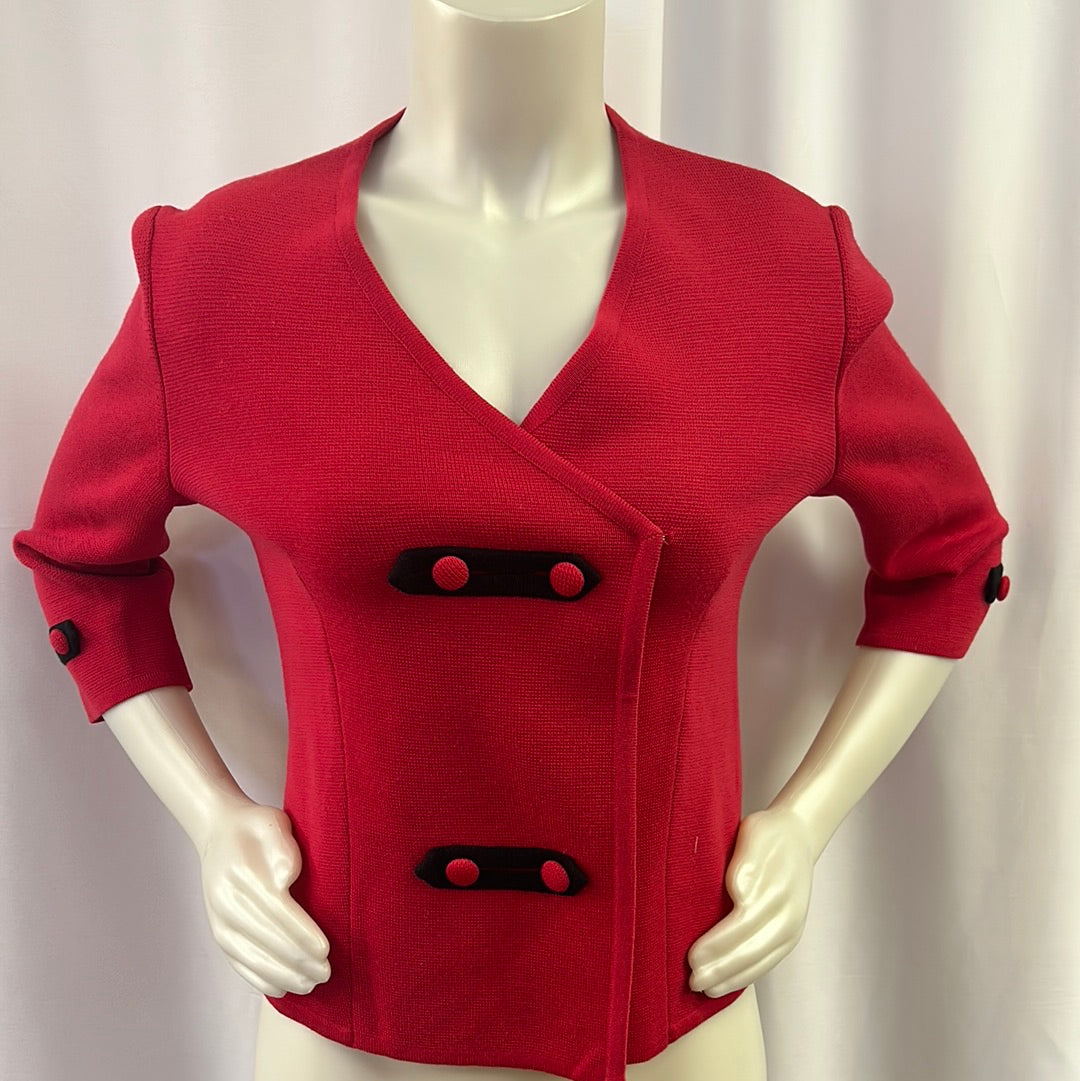 Cerise Colored Button-Up Blazer