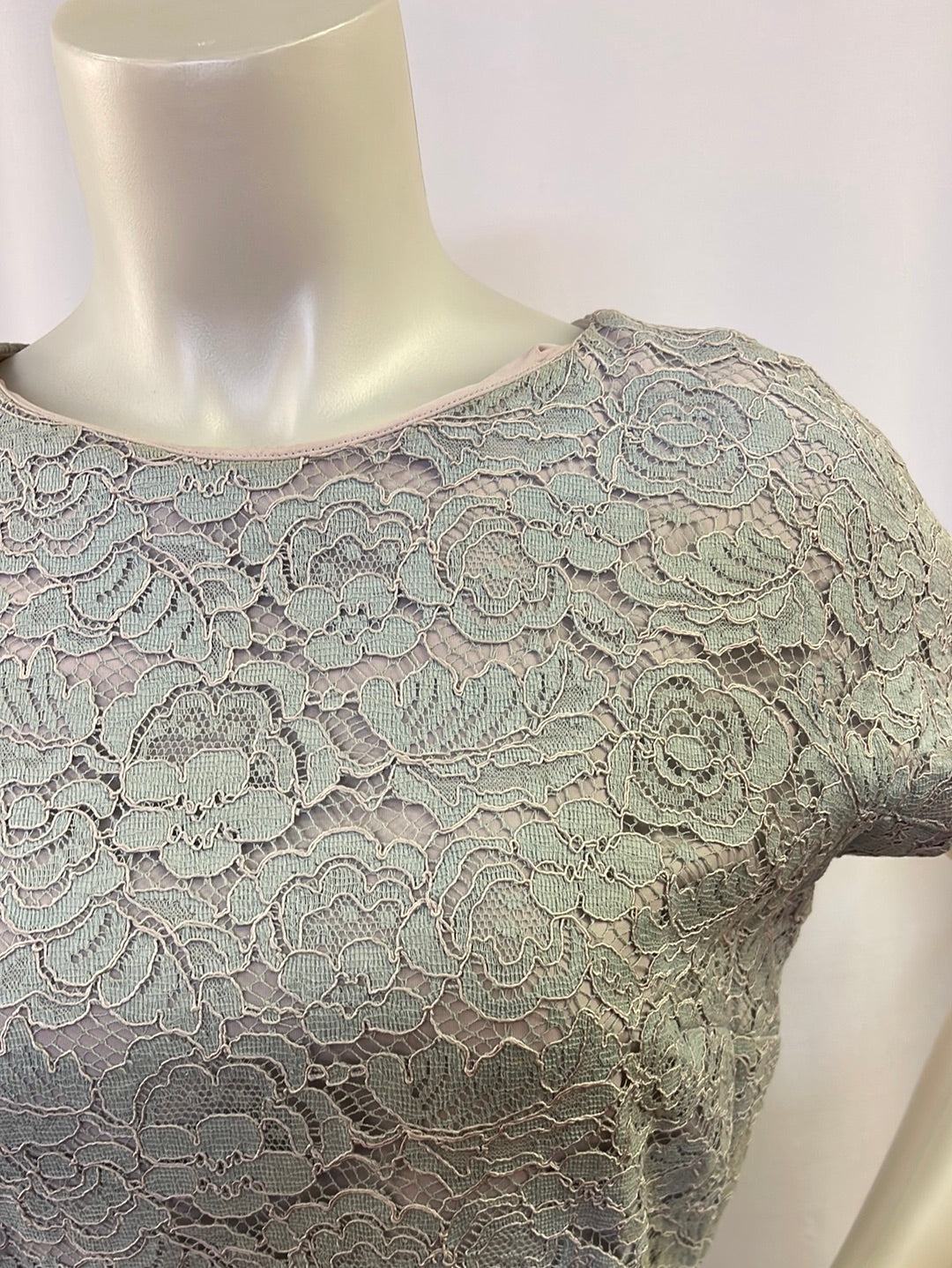 Blue & Lilac Dress With Decorative Belt