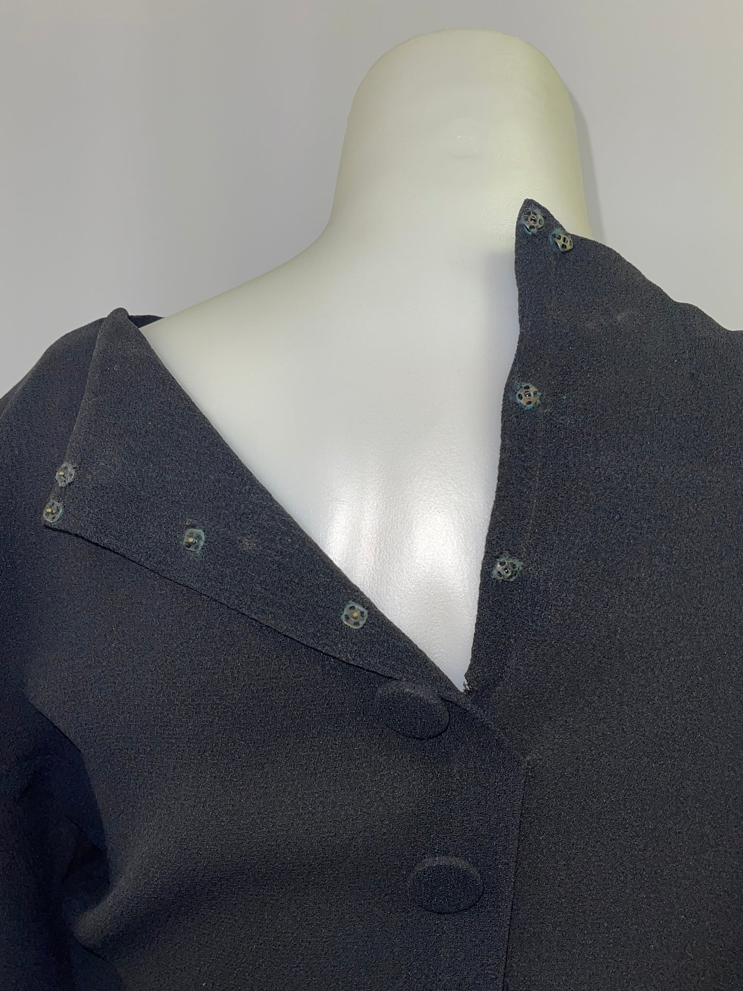 Crepe 40s Black Crepe Dress