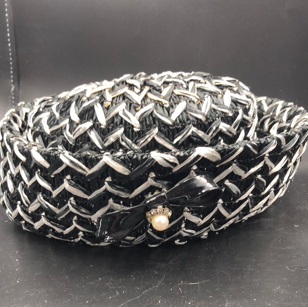 Black and White Woven Hat