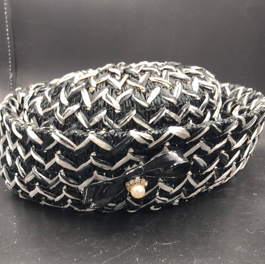 Black and White Woven Hat