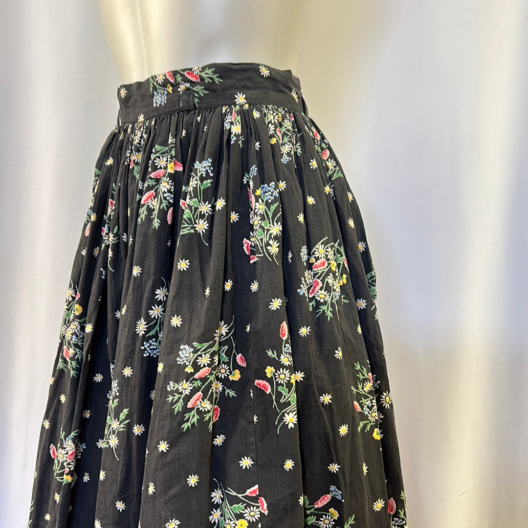 Vintage Dark Floral Skirt
