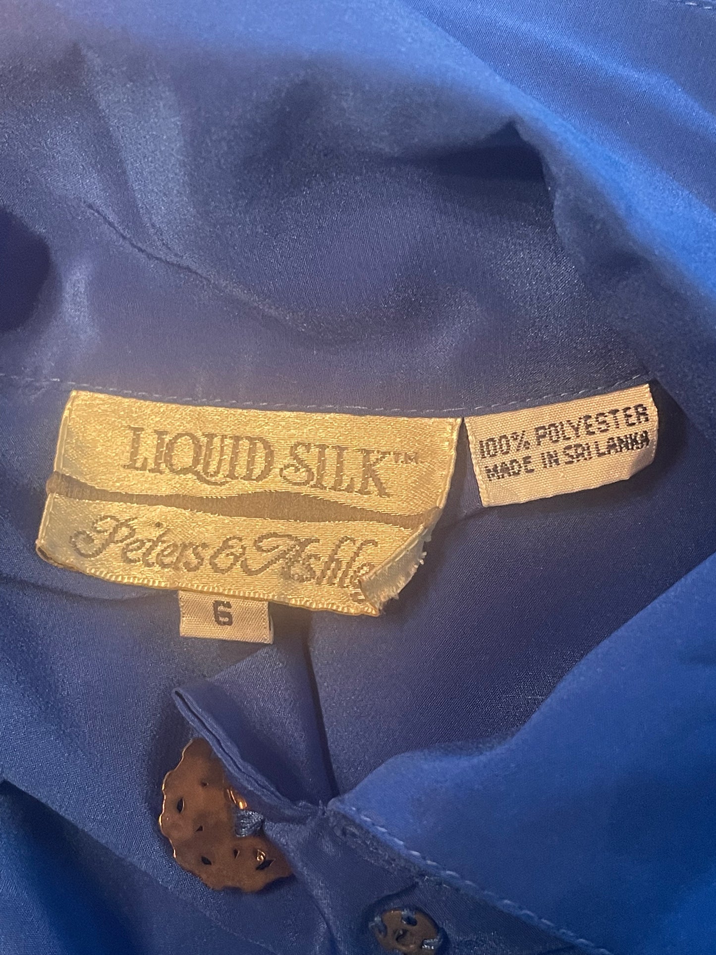 Royal Blue 80s Blouse