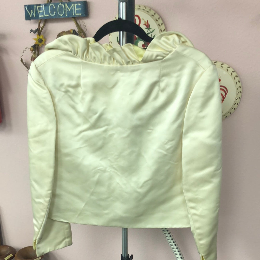 Two Tone Yellow Satin Evening Jacket