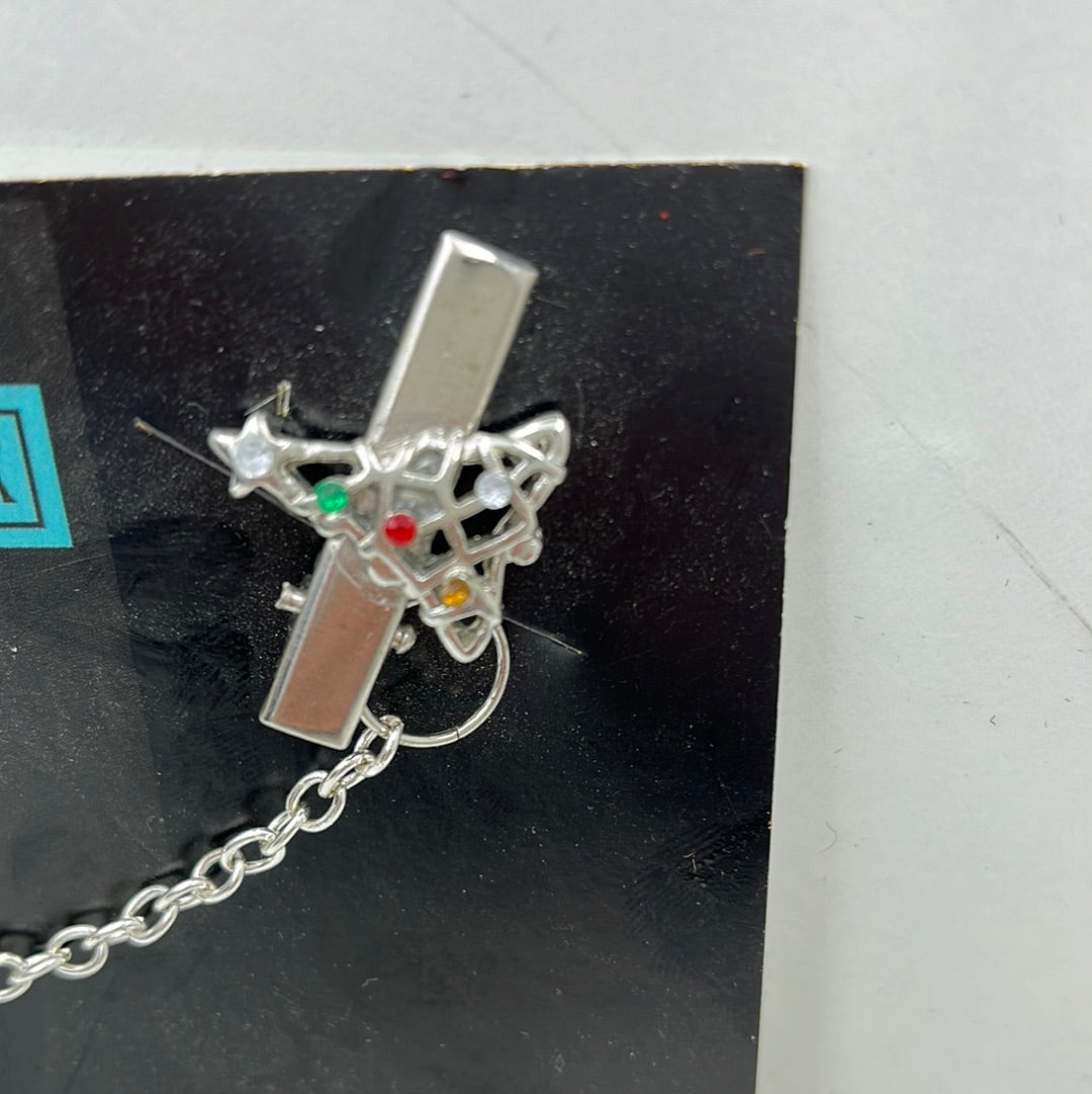Silver Holiday Tree Sweater Clip