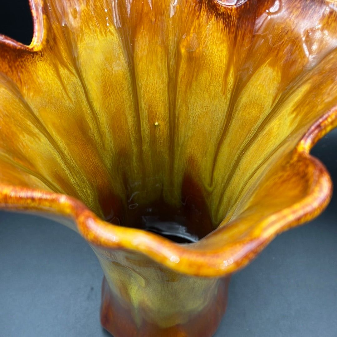 Brown flared ceramic vase