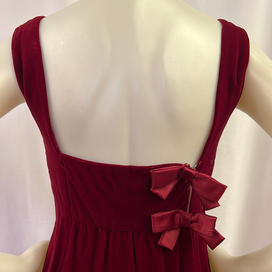 Maroon Velvet Dress