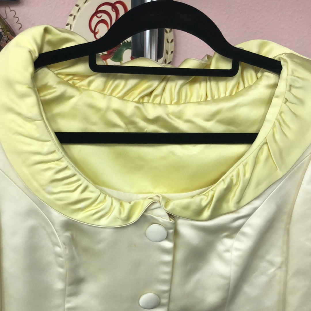 Two Tone Yellow Satin Evening Jacket