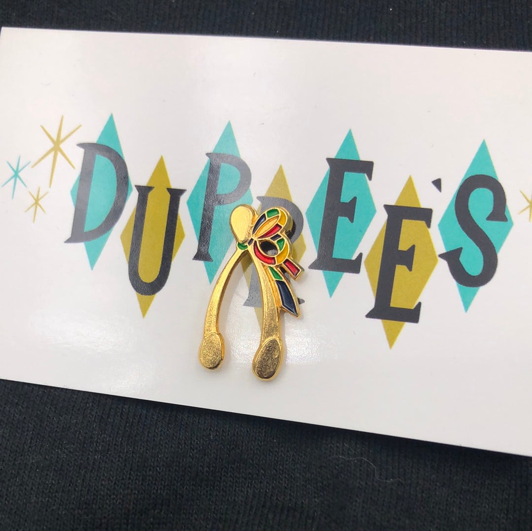 Gold wishbone pin