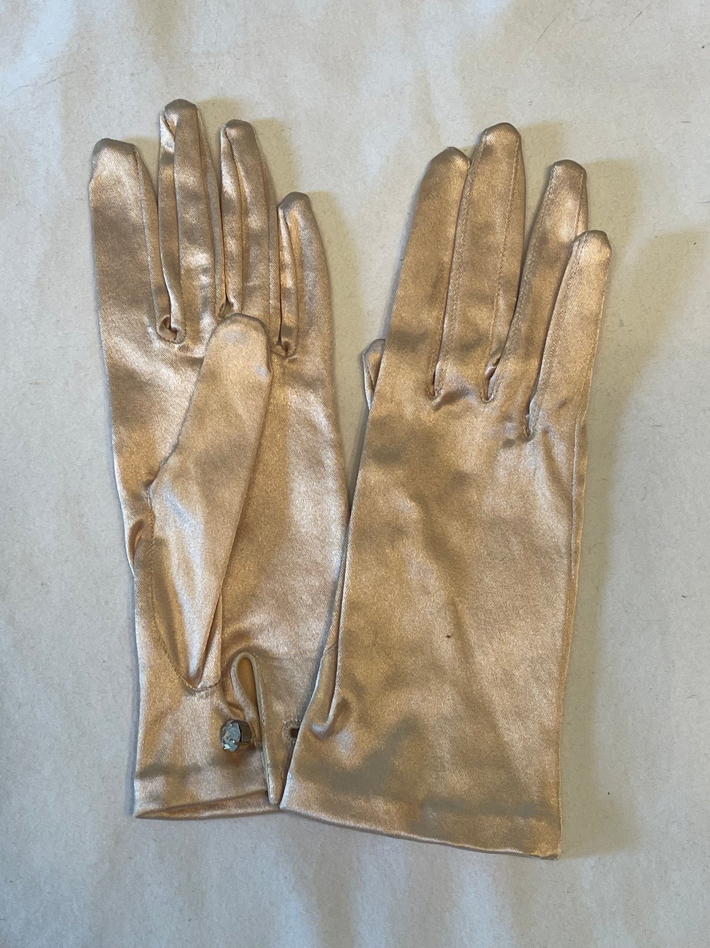 Gold Wrist Length Gloves