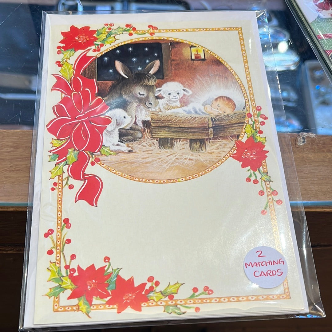 Manger scene holiday card 2 pack