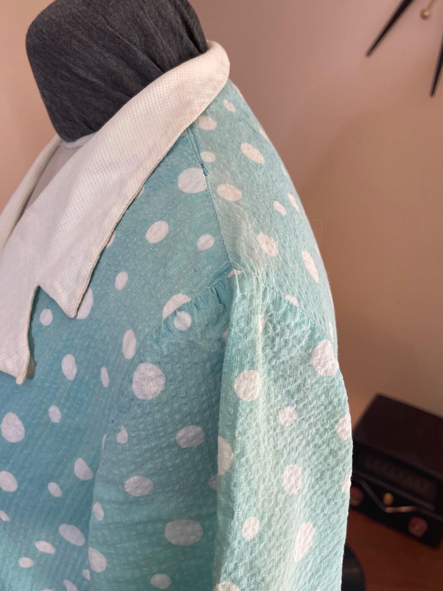 Teal Polka Dot Day Dress