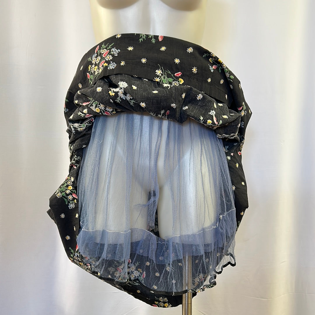 Vintage Dark Floral Skirt
