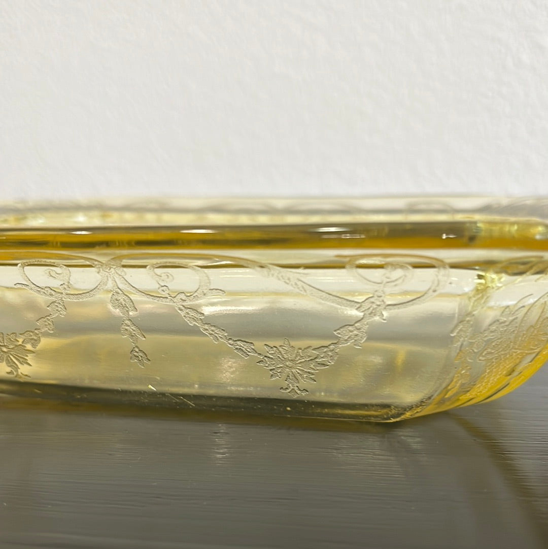 Amber Depression Glass Dish