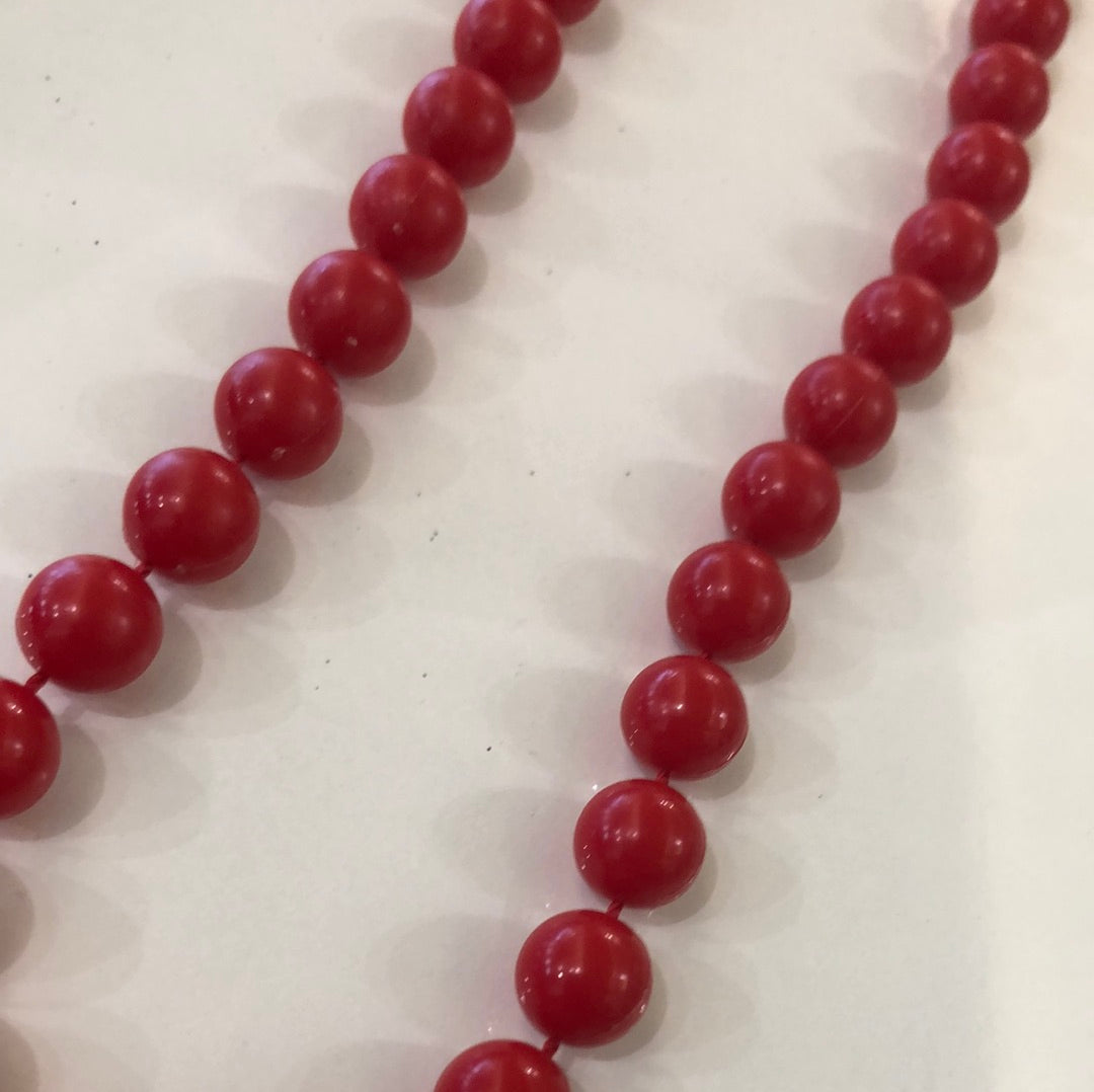 Red Round Bead Necklace